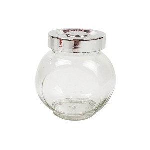 POTE DE VIDRO COM TAMPA PLASTICA PRATA 180ML - REF.S1904A