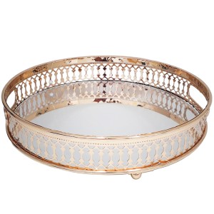 Bandeja Colonial Redonda Dourada (26x4.5cm) - Ref.22313