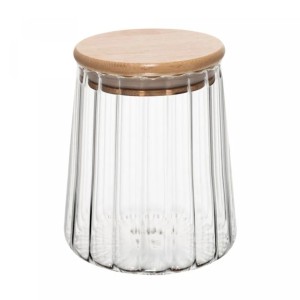 POTE DE VIDRO COM TAMPA DE BAMBU CLASSIC 500ML - REF.20689