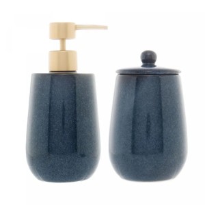 CJ 2 PEÇAS PARA BANHEIRO DE CERAMICA REACTIVE AZUL (5685)