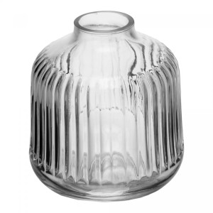 VASO DE VIDRO CANELADO ESSENCIAL 10CMX10CMX12CM (221527)